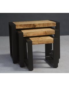 Ensemble De 3 Tables D'appoint En Bois De Manguier