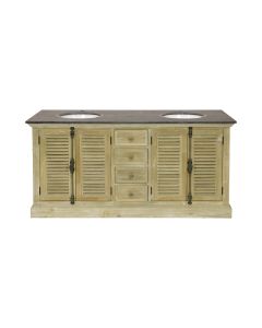 Cabinet Old Pine Olive With Stone 2 Sinks
