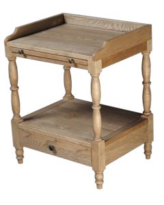 Table De Chevet à 1 Tiroir En Chêne Grisé